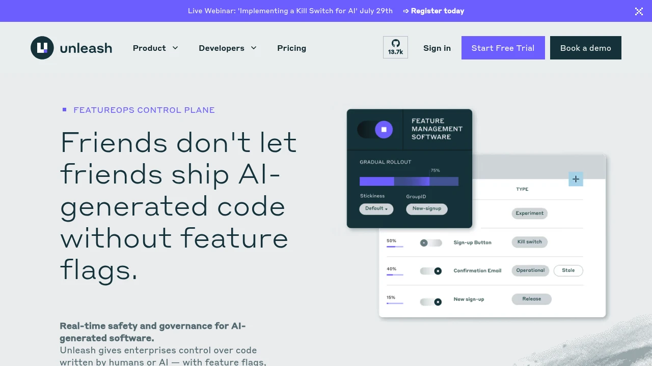 Unleash product interface
