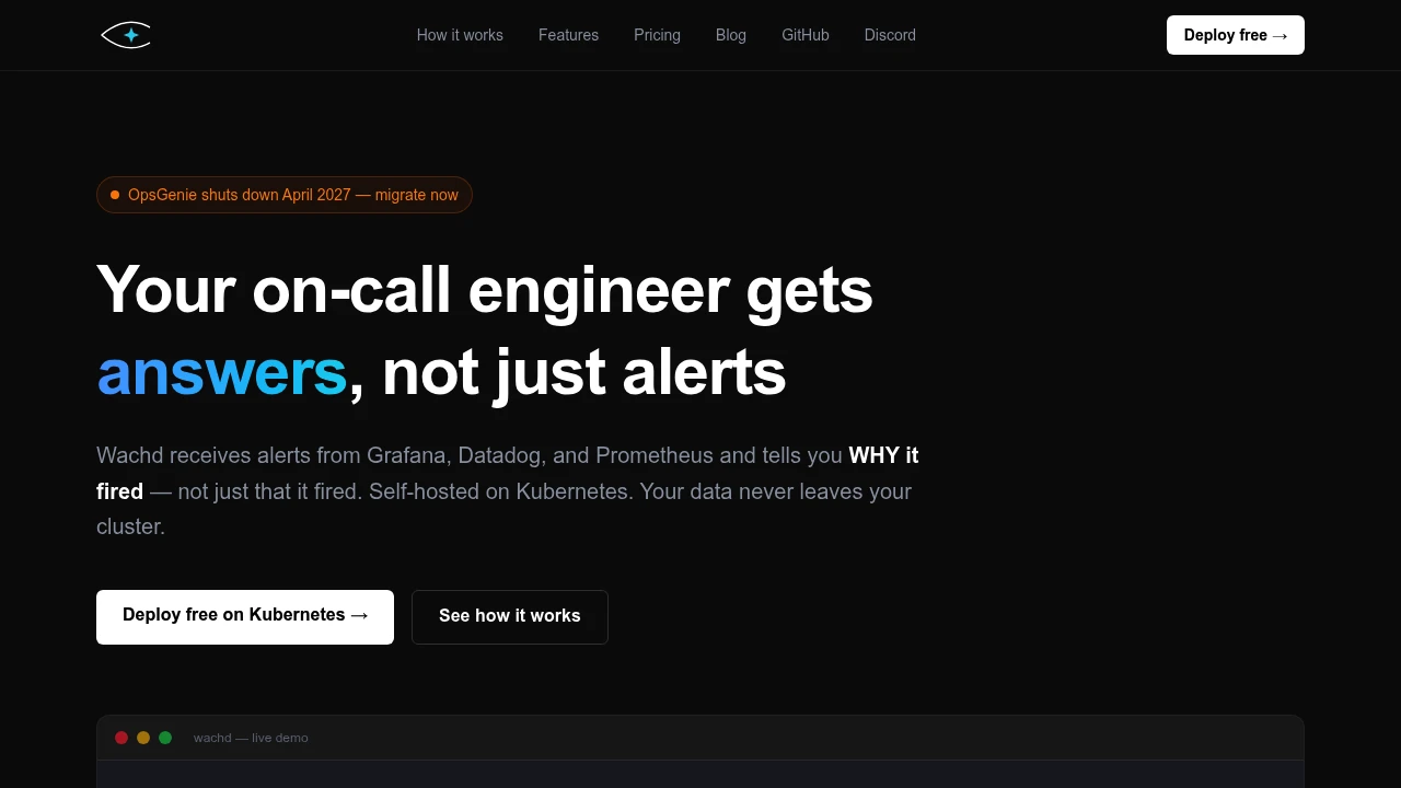 Wachd product interface