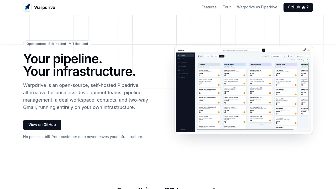 Warpdrive product interface