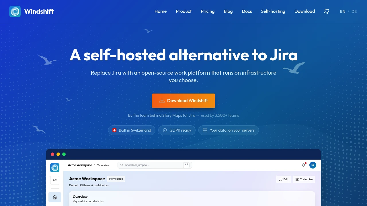 Windshift product interface