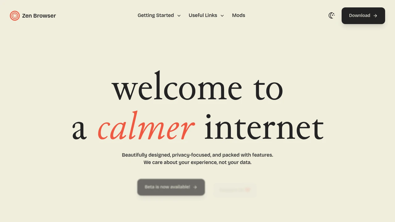 Zen Browser product interface